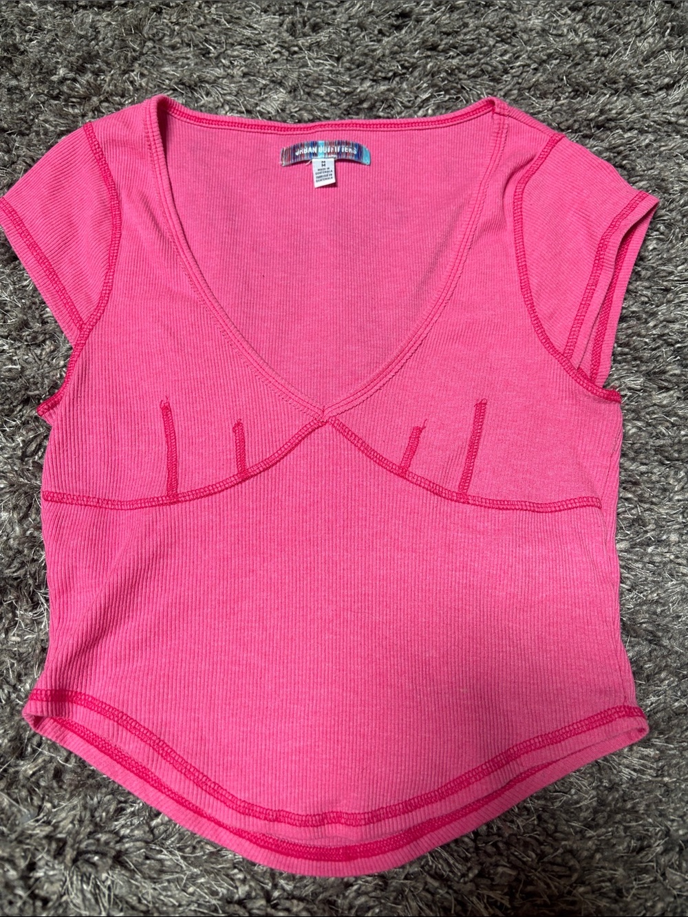 Urban Outfitters Bright Pink Ribbed Tank Top
